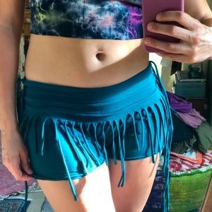Rabbit & Empee Tassle Booty Shorts, teal S